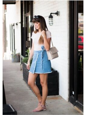 ⚡️ Madewell Denim Wrap Mini Skirt